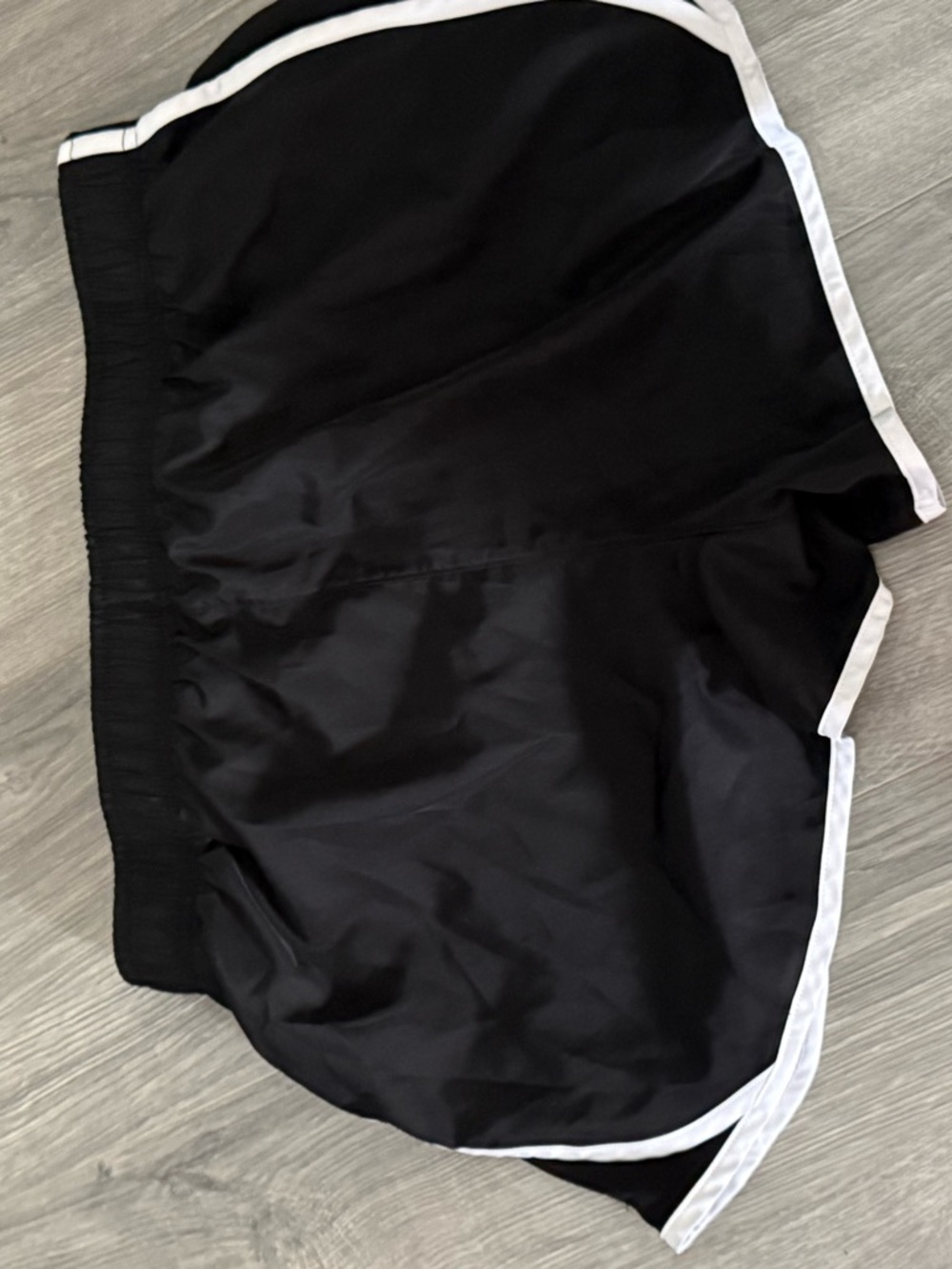 Women's Black Athletic Shorts with White Trim